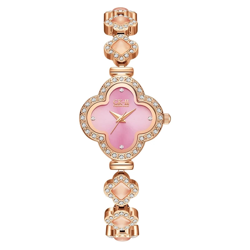 Mark Fairwhale New Arrival Four Leaf Clover Themed Design Womens Watch Fashionable Trendy Metal Strap Quartz Watch  Wholesale-7