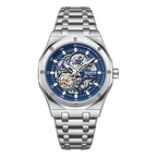 Mark Fairwhale 2024 New Men's Business Fashion Watch Hollow Waterproof Luminous Automatic Mechanical Watch-0