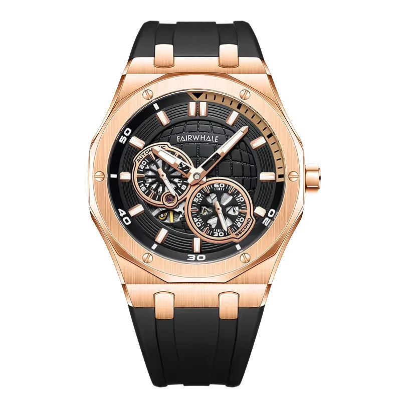 Custom Wholesale Bestselling Interstellar Sci-Fi Mechanical Watch Trendy Octagonal Case Luminous Waterproof Men Wristwatch-8