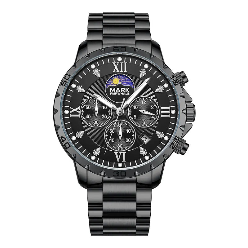 Mark Fairwhale New Luxury Men Watches Business Wristwatch Waterproof Luminous Date Quartz Watch Stainless Steel  Band Wrisswatch-7