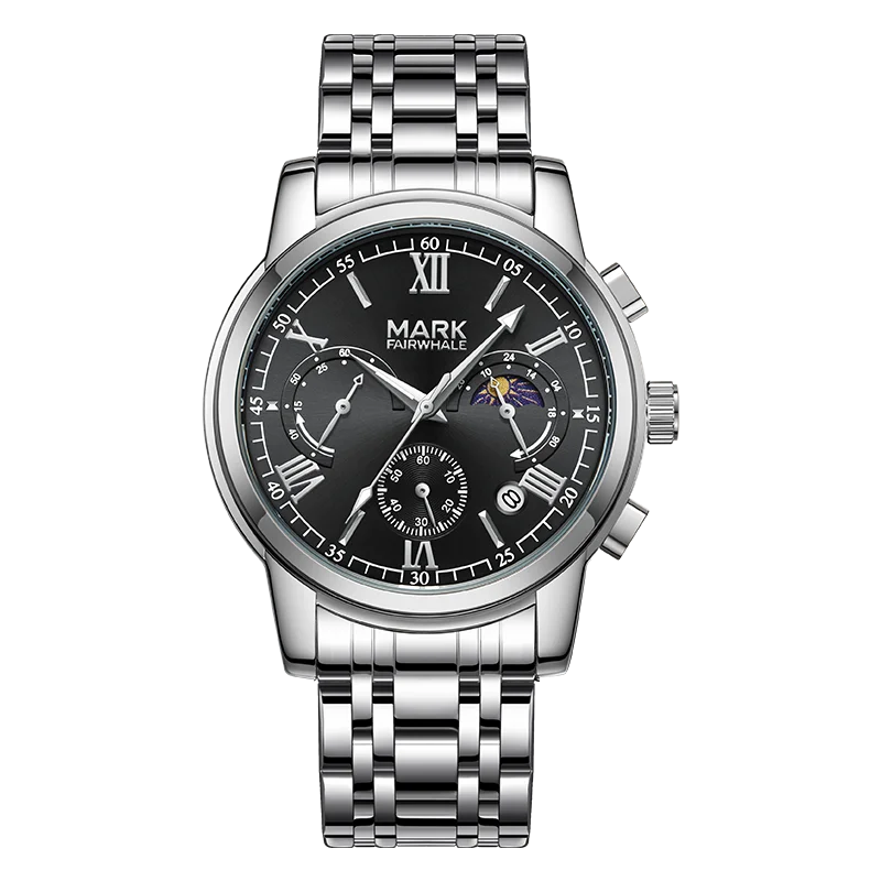 Mark Fairwhale 2025 New Mens Watch Sun Moon Star Dial Modern Stylish Luminous Water Resistant Quartz Watch Wholesale-7
