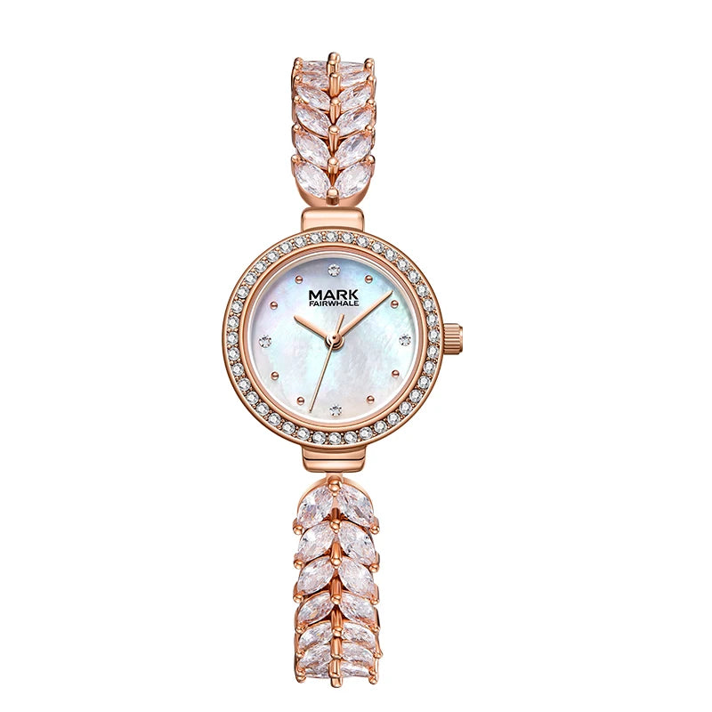 Mark Fairwhale Elegant Quartz Women's Watch Luxury Simple Design Diamond Scale Waterproof Hand Clock Fashionable Wristwatch-7