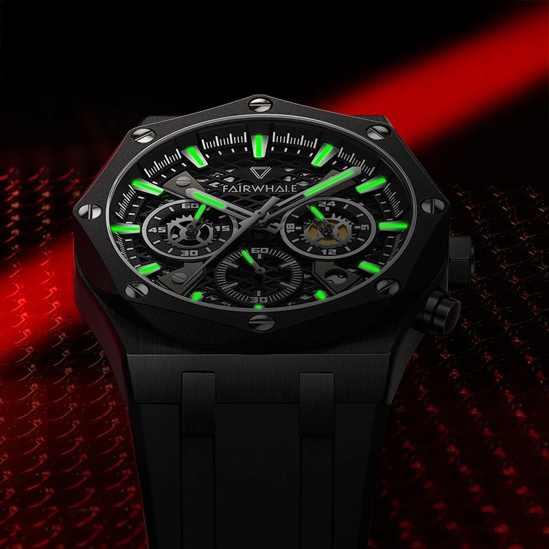 Fairwhale Fashion Men Wrist Watch New Arrival Three Eyes Chronograph Quartz Watches-5