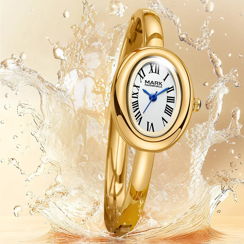 Mark Fairwhale Luxury Watches Ins Gold Metal Chain Trendy Women's Bracelet Watch Exquisite Lady Quartz Watch for Women Gift-2