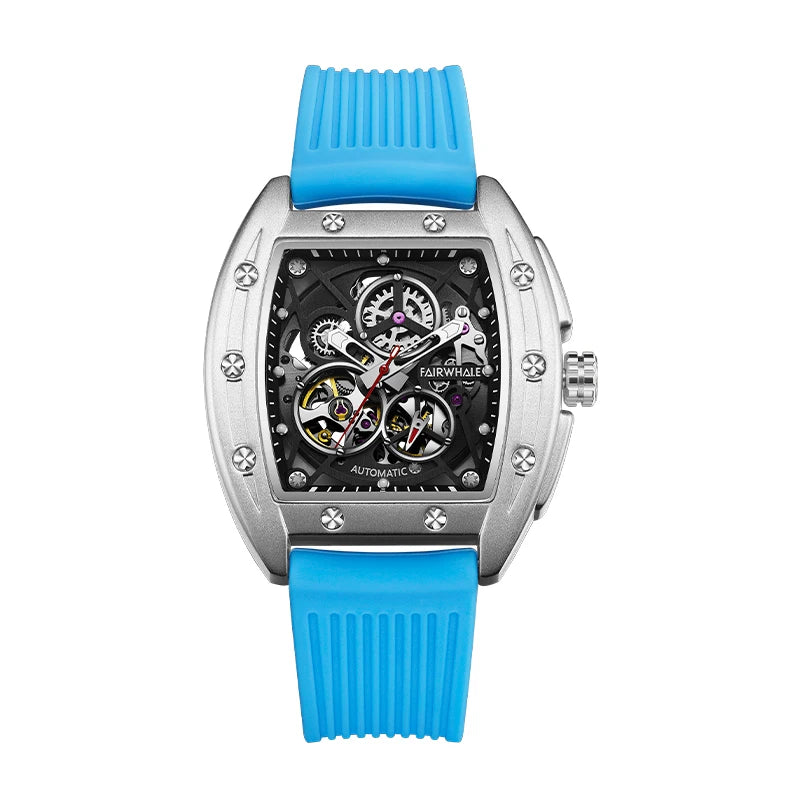 Custom Logo Original Male Automatic Movement Hand Mens Wrist Luxury Skeleton Mechanical Watch-5