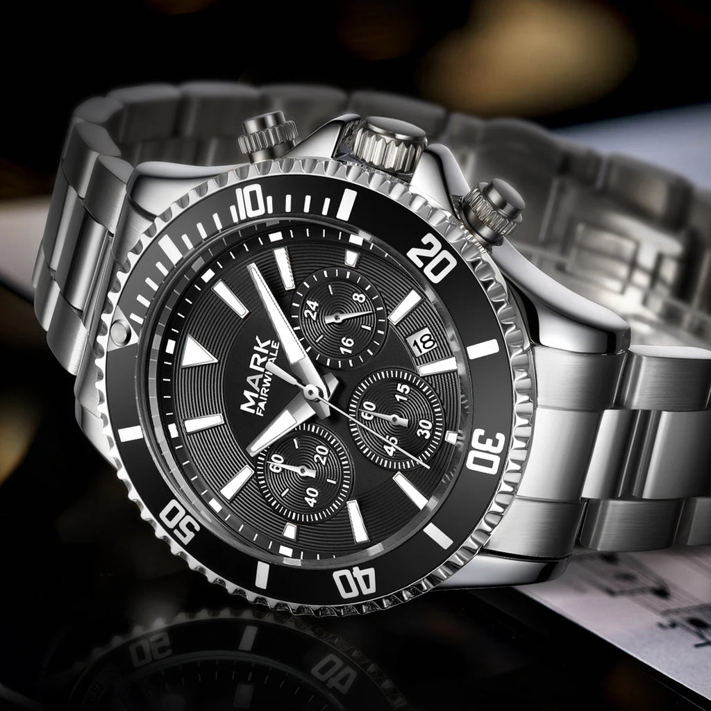 Mark Fairwhale New Arrived Hot Sale Stainless Steel Brand Sport Luxury Watch Men Quartz Wristwatch-0