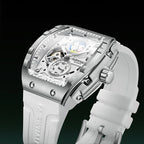 Mark Fairwhale New Design Automatic Mechanical Watch for Man Skeleton Luminous Hands Moon Phase Waterproof Rubber-2