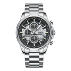 Mark Fairwhale Men Quartz Chronograph Watch Luminous Hands Date 30M Water Resistant Stainless Steel Bracelet Business Wristwatch-6