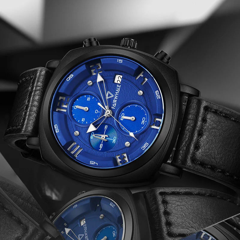 Fashion Business Men WristWatch Fairwhale Brand 5510 Stainless Steel Strap Quartz Waterproof Leather Watch for Men-3