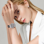 Mark Fairwhale Five Stars Watch Women's Wine Barrel Light Luxury Full Star Valentine's Day Women's Watch-2
