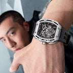 Mark Fairwhale 2023  Fashion Sport Wine Barrel Watch 316L Stainless Steel Case Silicone Strap Mechanical Watches Men-1
