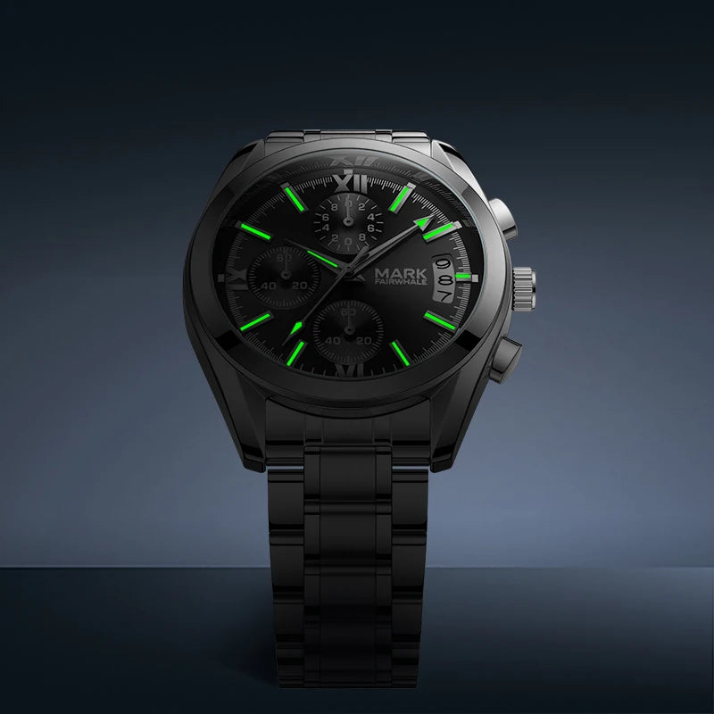 Mark Fairwhale High Quality Luxury Designer Sports Stainless Band Minimalist Casual Chronography Waterproof Men Quartz Watches-2