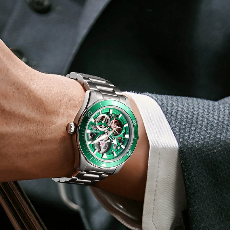 Mark Fairwhale Luxury Import Automatic Movement Stainless Steel Luminous Custom Logo Diver Wrist Mechanical Watches for Men-3