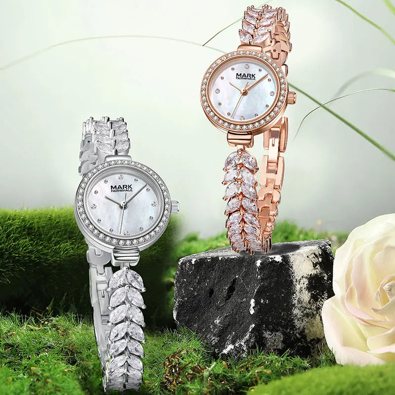 Mark Fairwhale Elegant Quartz Women's Watch Luxury Simple Design Diamond Scale Waterproof Hand Clock Fashionable Wristwatch-0