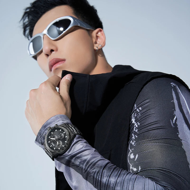 Mark Fairwhale Brand Fashion Alloy Case Night Light Quartz Wristwatches Waterproof Business Sports Watch for Men-5