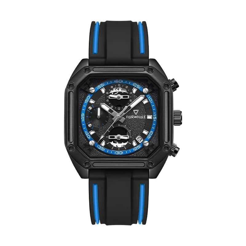 Fairwhale  New Watches Men Chronograph Sport Watches High Quality Silicone Strap Quartz Wristwatch-7