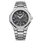 Fashion Water Resistant Stainless Steel Mutli-function Quartz Movement Wrist Watches for Men-6
