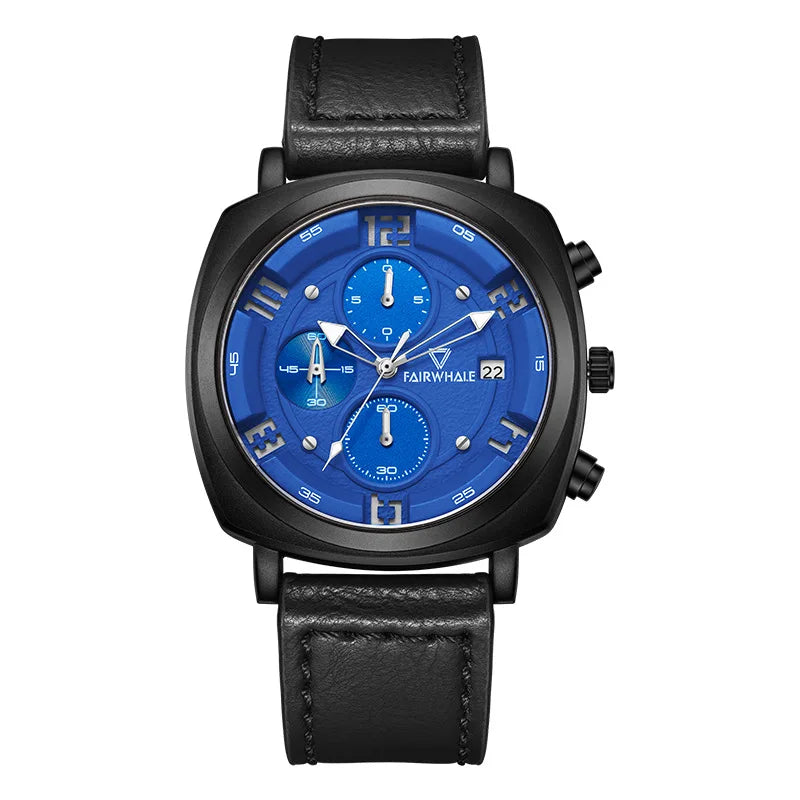 Fashion Business Men WristWatch Fairwhale Brand 5510 Stainless Steel Strap Quartz Waterproof Leather Watch for Men-7