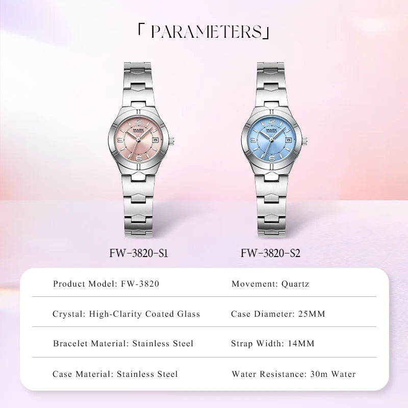 Mark Fairwhale New Cross Border Light Luxury Exquisite Women's Watch Stylish Waterproof Stainless Steel Strap Quartz Watch-5