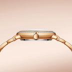 Mark Fairwhale Round Alloy Case Quartz Women's Watch Hot Sale Fashionable Wrist Bracelet for Lady Diamond Dial Luxury Wristwatch-3