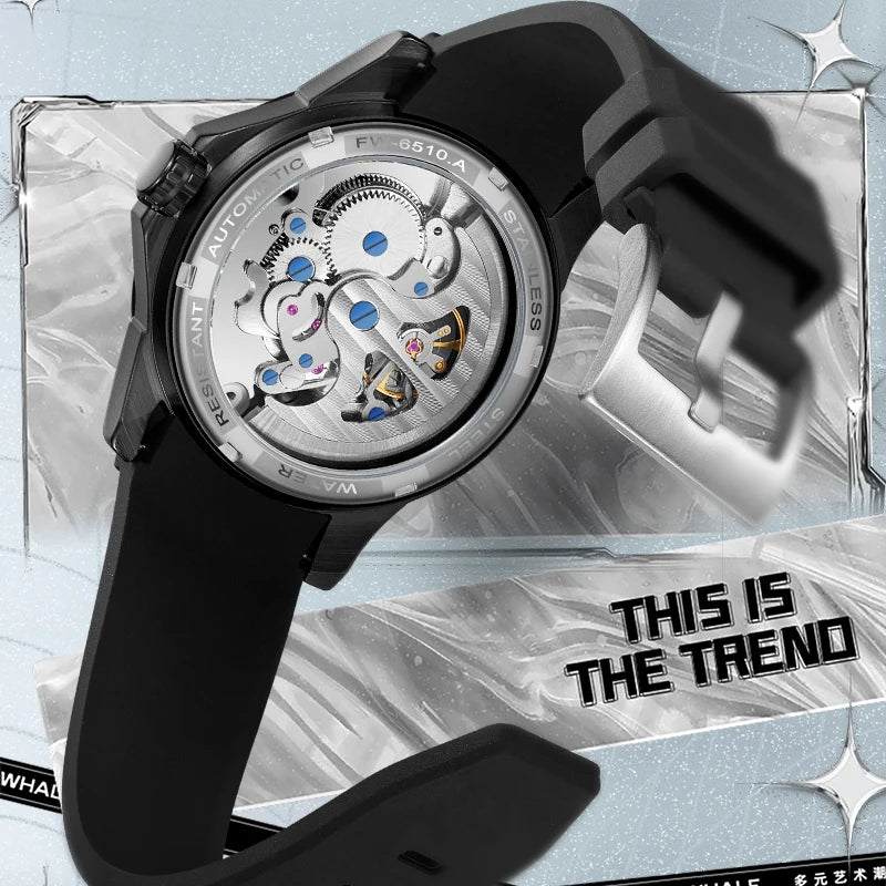 OEM ODM Men Watch Sapphire Stainless Steel Case Luminous Hand 40mm Automatic Mechanical Watch-3