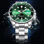 Mark Fairwhale Wrist Watch Fashion Calendar Stainless Green and Black Men Quartz Watch High Quality Classic Ultra Thin Watches-0