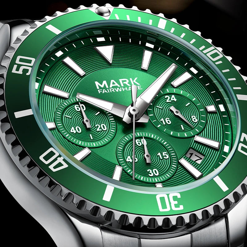 High Quality Men's Stainless Steel Sport Watches Waterproof Classic Quartz Wrist Business Watches 30m Water Resistance Alloy-2