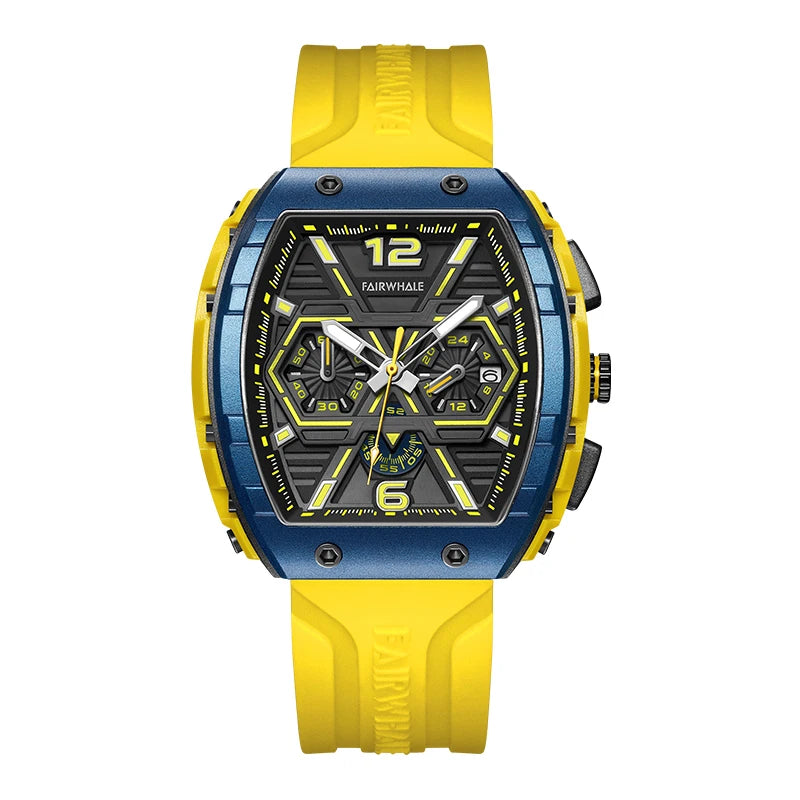 Fairwhale New Fashion Sport Individual Domineering Luxury Men's Watches Rubber Strap Quartz Wristwatches for Men Watch Calendar-1