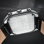 Latest Stainless Steel Skeleton Fashion Octagon Case Design 3ATM Water Resistant Calendar Leather Quartz Watches Sports Watches-2