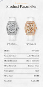 Luxury Brand Watch Women Quartz Waterproof Fashion Business Leather Lady Watch  Dial Watch-5