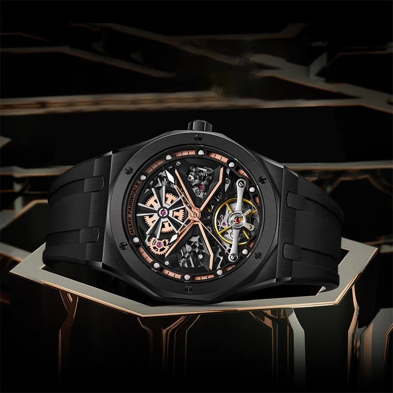 Top Luxury Brand Men Watches Rubber Strap Sapphire Glass Sports Watch Chronograph Men Automatic Watch-2
