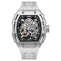 Mark Fairwhale 2023  Fashion Sport Wine Barrel Watch 316L Stainless Steel Case Silicone Strap Mechanical Watches Men-6