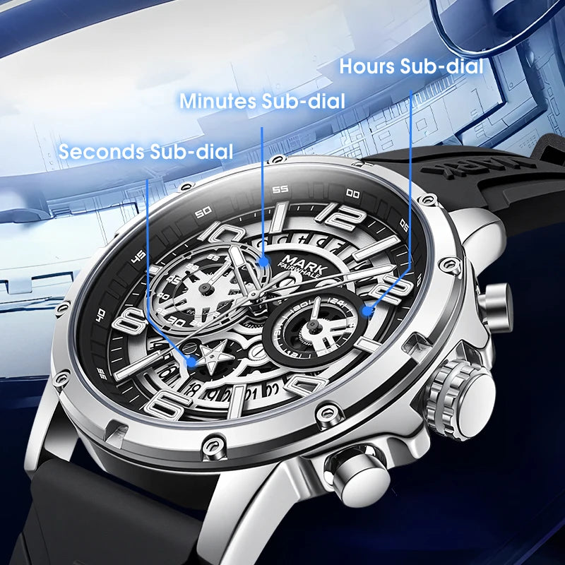 Mark Fairwhale New Arrival Fashion Trendy Sporty Mens Multifunctional Luminous Water Resistant Quartz Watch Wholesale-1