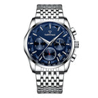 High Quality Fashion Watch Three Eyes Timing Multi-function Quartz Watches for Men Waterproof 3 ATM Moonphase WristWatch-2