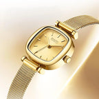 Mark Fairwhale Hot Sale Women's Quartz Watch Light Luxury Square Dial 24mm Alloy Case Business Versatile Mesh Strap Girl Watch-0
