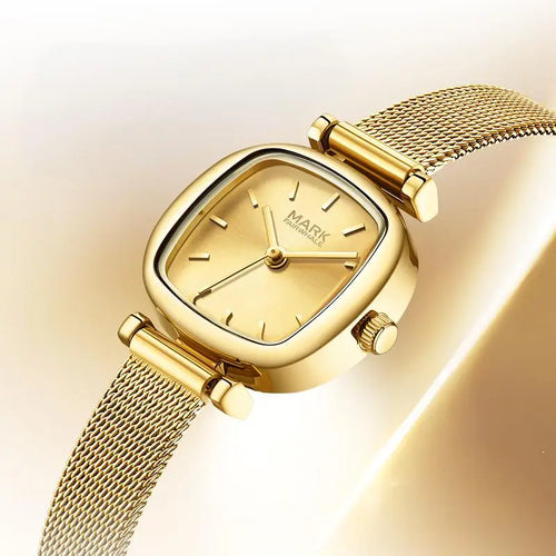 Mark Fairwhale Hot Sale Women's Quartz Watch Light Luxury Square Dial 24mm Alloy Case Business Versatile Mesh Strap Girl Watch-0