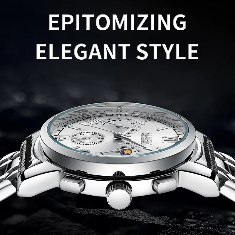 Mark Fairwhale 2025 New Mens Watch Sun Moon Star Dial Modern Stylish Luminous Water Resistant Quartz Watch Wholesale-3
