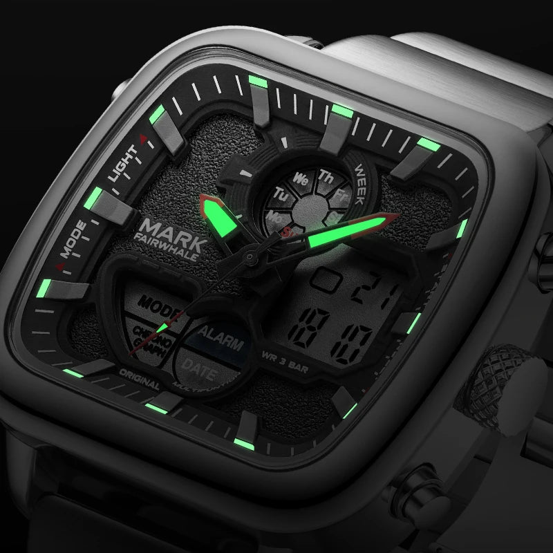 New Digital Watch 30m Waterproof Wristwatch Quartz Clock Sport Watch Male Big Watches Luminous-2