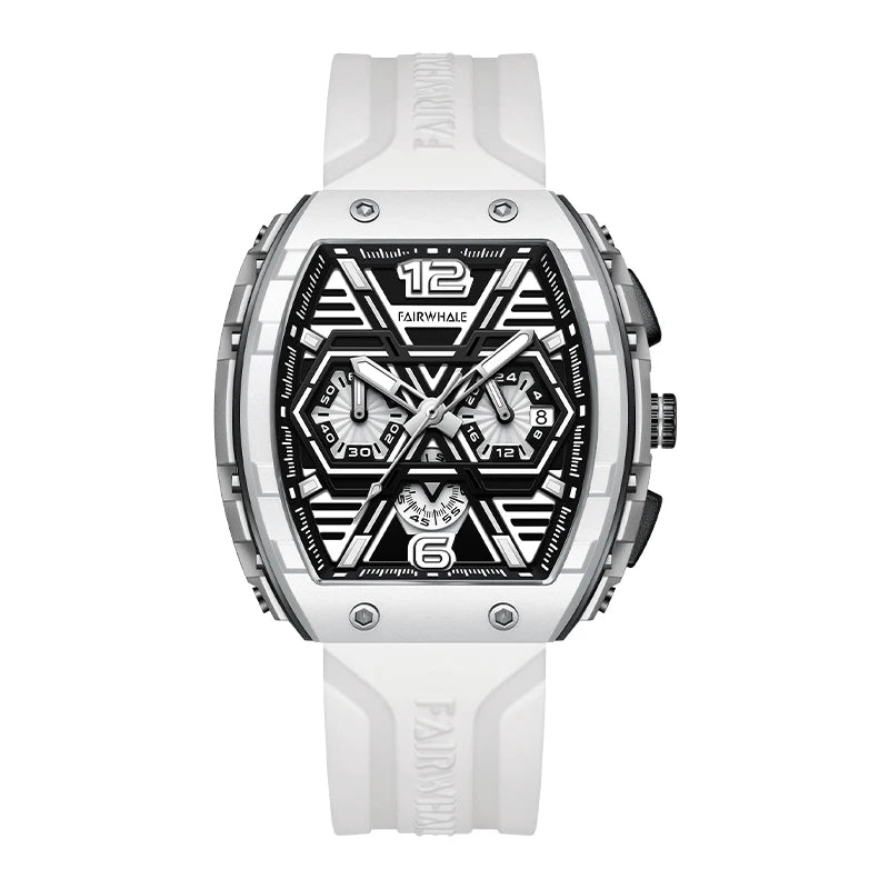 Fairwhale New Fashion Sport Individual Domineering Luxury Men's Watches Rubber Strap Quartz Wristwatches for Men Watch Calendar-6