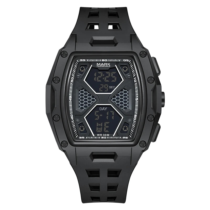 Mark Fairwhale New Design Luminous Electronic Analog Digital Watch Man Waterproof Multifunctional Sport Chrono Watch TPD Strap-7