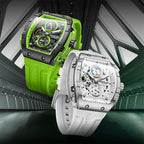 Mark Fairwhale New Design Automatic Mechanical Watch for Man Skeleton Luminous Hands Moon Phase Waterproof Rubber-1