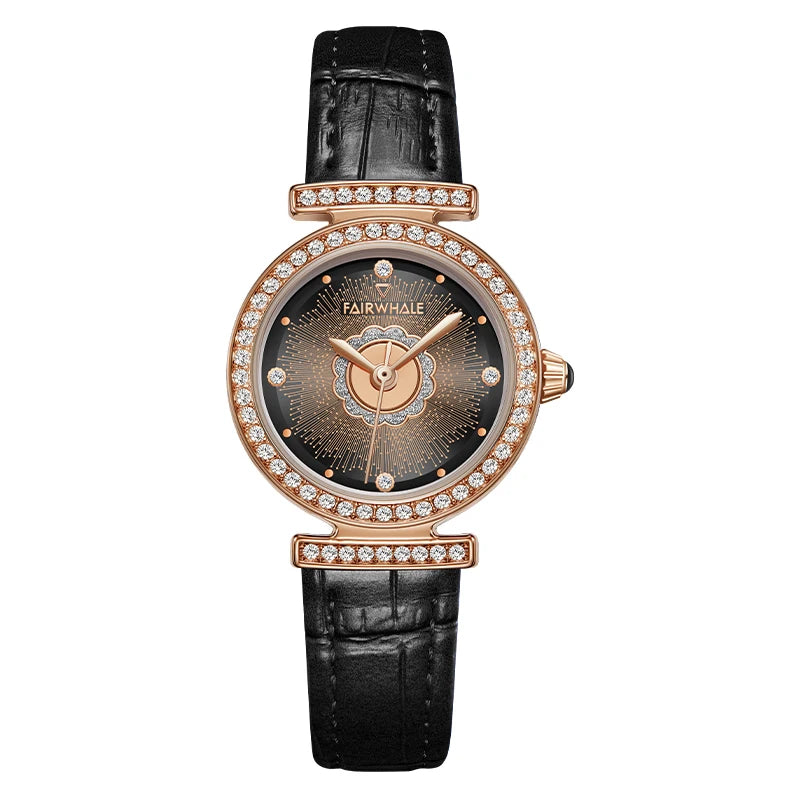 2023 New Women's Watch Fashion Luxury Ladies 3ATM Waterproof Clock Genuine Leather Quartz Lady Watches-6