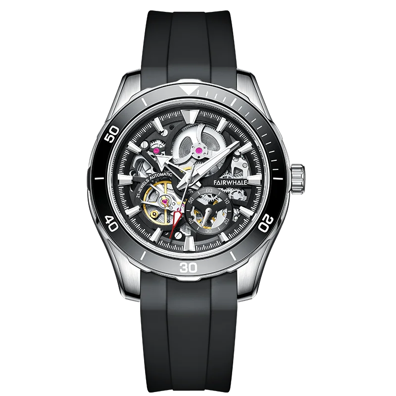 Mark Fairwhale Luxury Import Automatic Movement Stainless Steel Luminous Custom Logo Diver Wrist Mechanical Watches for Men-4