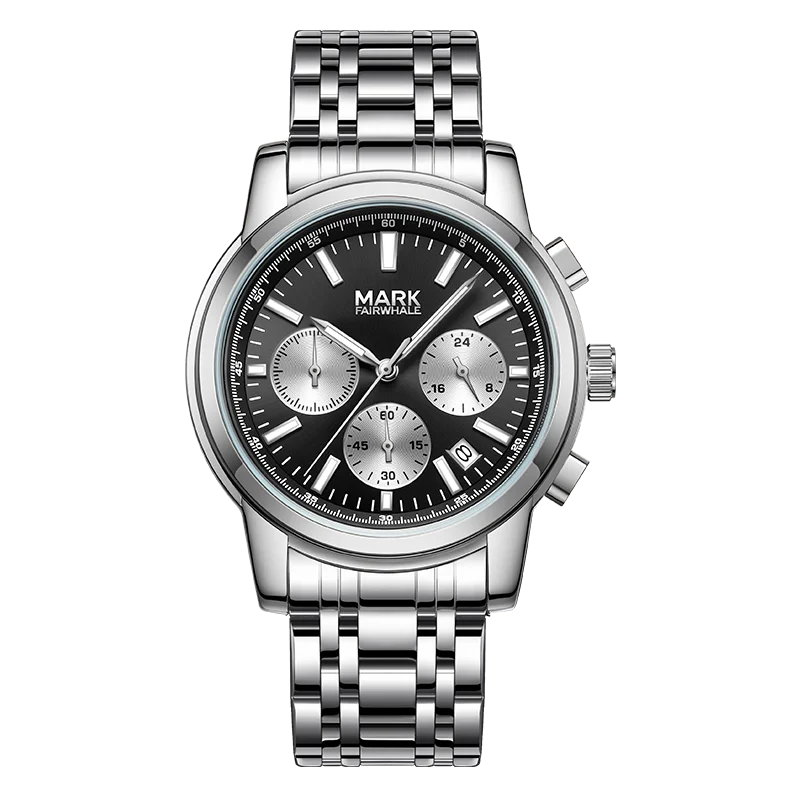 Mark Fairwhale New Arrival Business Casual Style Men's Multifunctional Three Eye Chronograph Quartz Watch Factory Wholesale-7