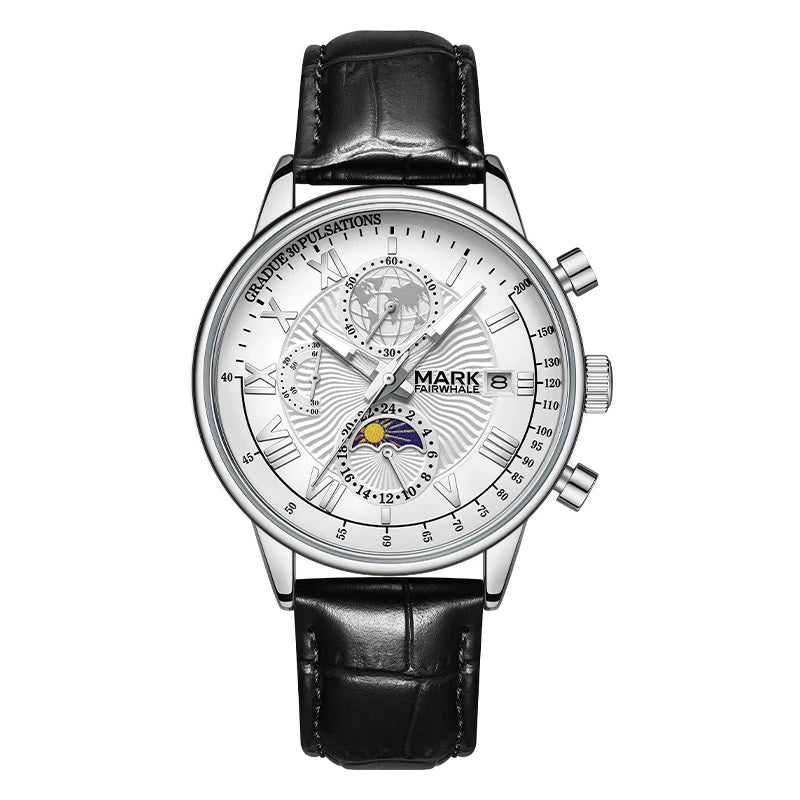 Mark Fairwhale New Cross Border Light Luxury Retro Business Mens Watch Chronograph Luminous Waterproof Quartz Watch Wholesale-6