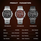 Mark Fairwhale Cross Border Light Luxury Business Mens Watch Chronograph Luminous Water Resistant Quartz Watch Wholesale-5