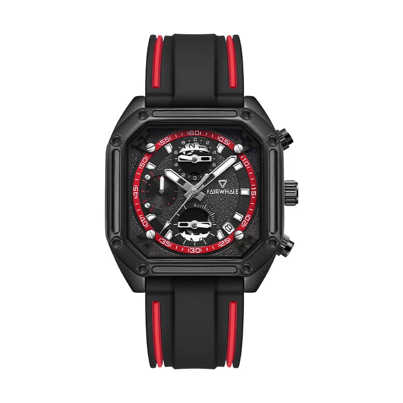 Fairwhale  New Watches Men Chronograph Sport Watches High Quality Silicone Strap Quartz Wristwatch-6