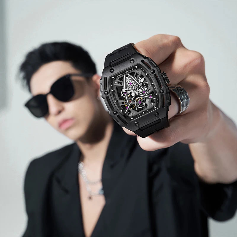 Mark Fairwhale Sport Fashion Luxury Waterproof Hollow Relojes Tourbillon Automatic Mechanical Watch-5