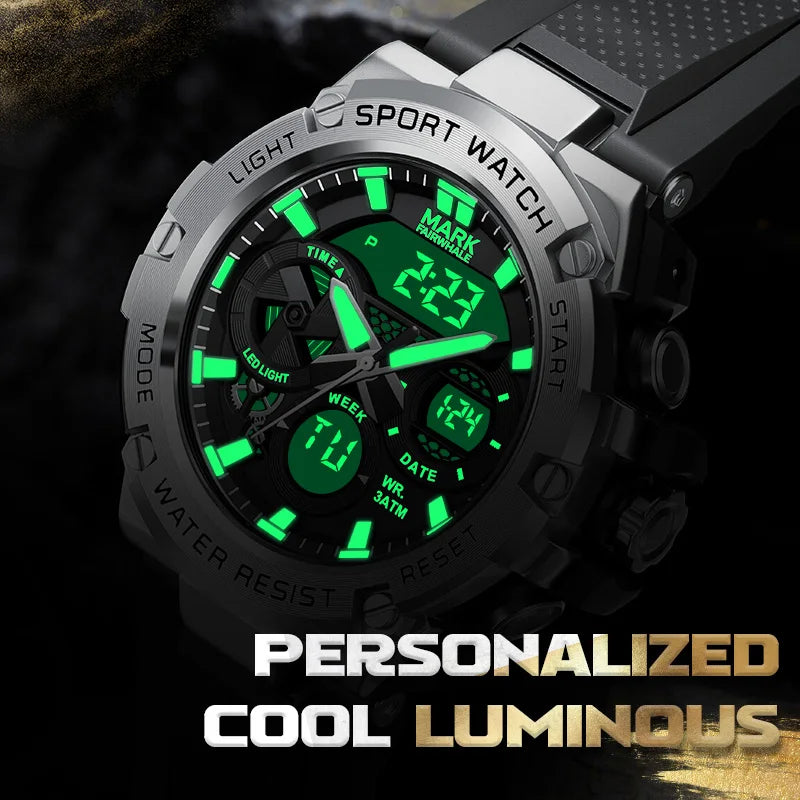 Mark Fairwhale New Sports Men's Digital Watch Silicone Strap Waterproof Luxury Watch Luminous Shockproof Clock Electronic Watch-1