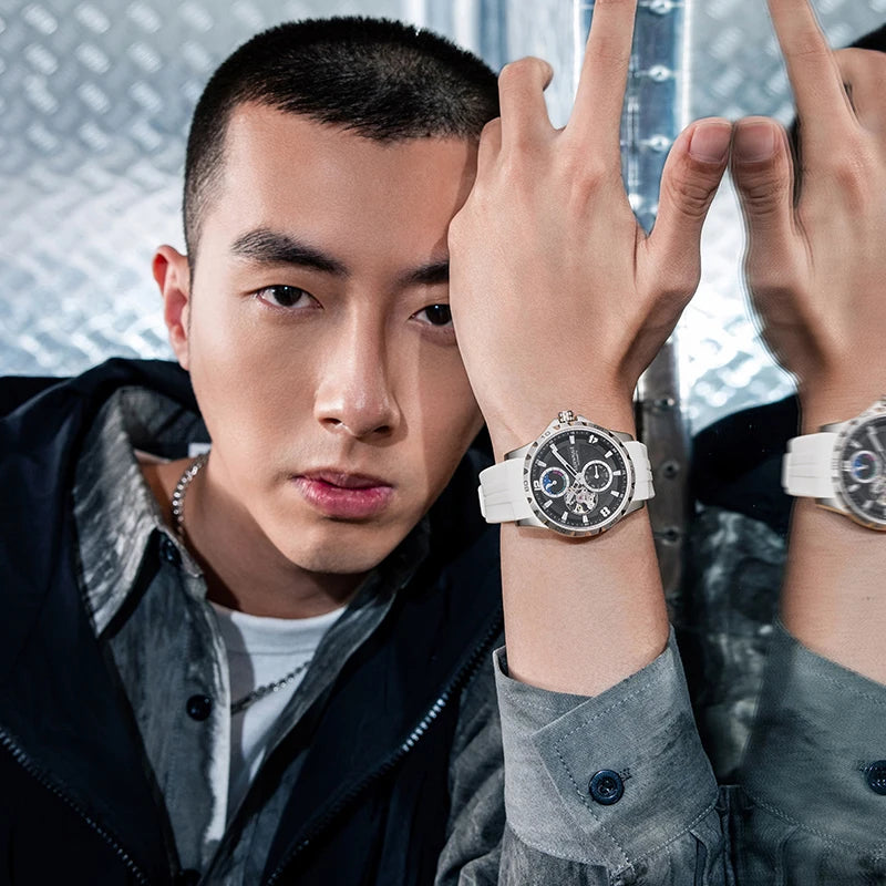 OEM ODM Men Watch Sapphire Stainless Steel Case Luminous Hand 40mm Automatic Mechanical Watch-5